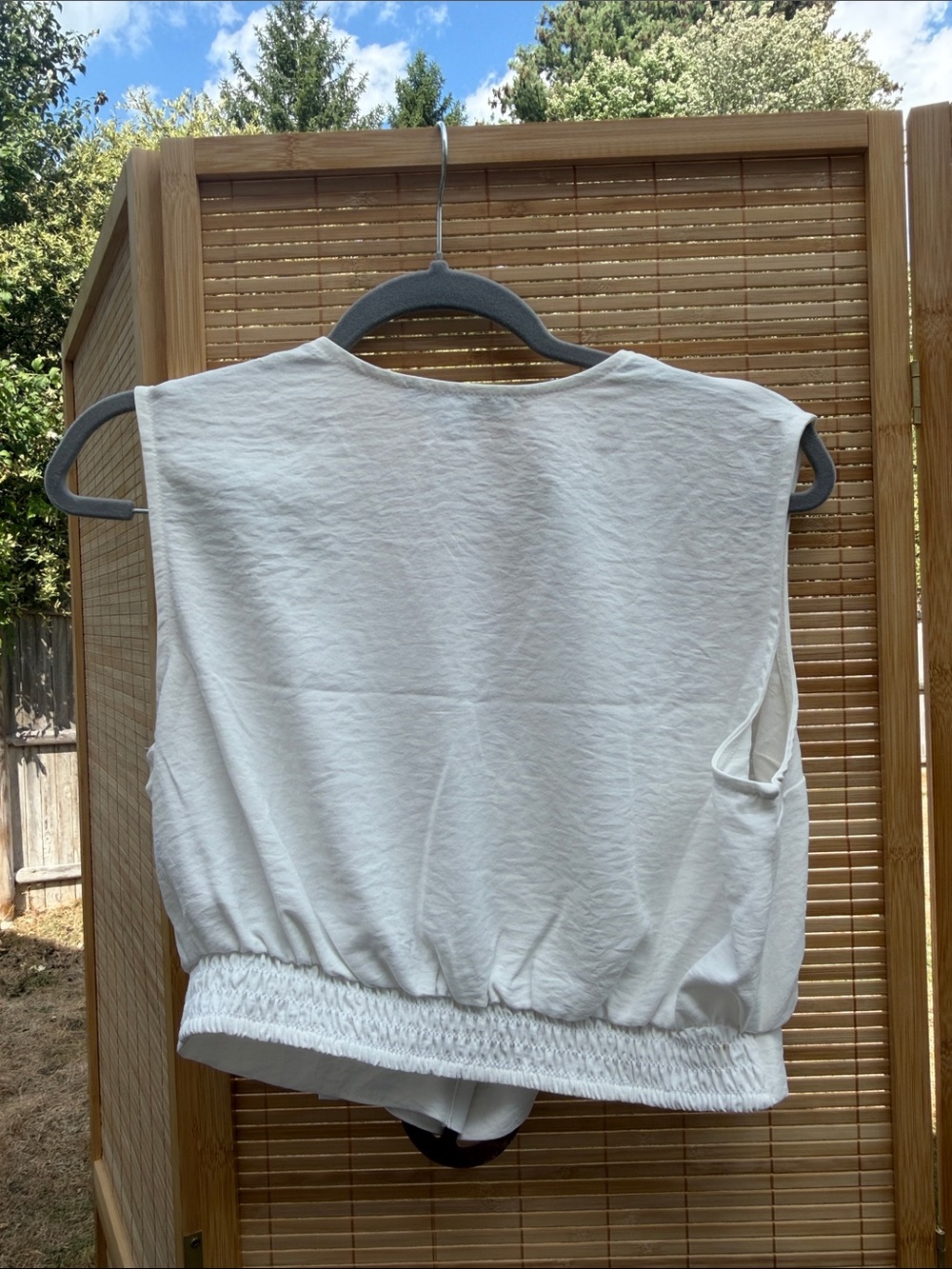 Tularosa White Wrap Crop Top with Black Buckle - Picture 3 of 3